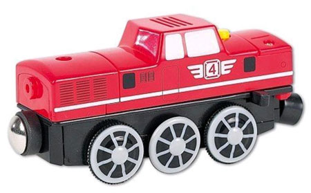 Rote Rangierlokomotive (batteriebetrieben)